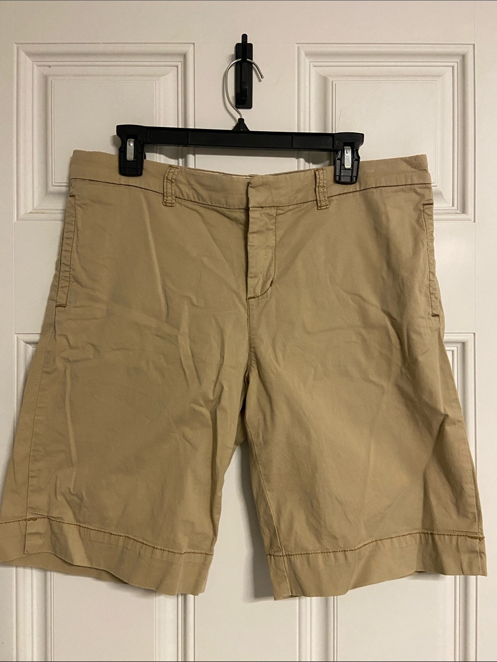 RALPH LAUREN 67 POLO JEANS CO. Tan KELSEY BERMUDA Flat-Front Cotton Shorts